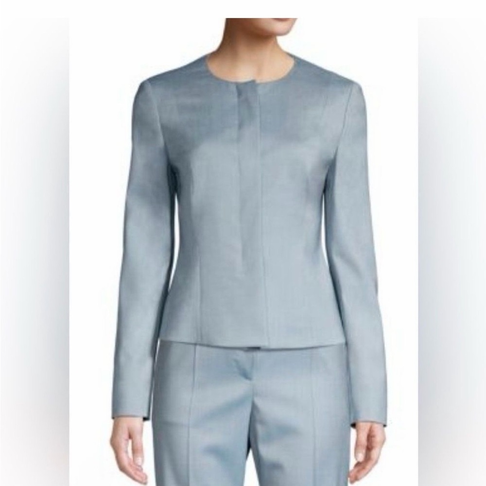 Hugo Boss Women's Javilla Zircon Blue Tailored Blazer 100% Virgin Wool